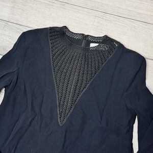 A.L.C. Allie Crochet Inset Dress Size 4 Midnight Black Classy Quiet Luxury